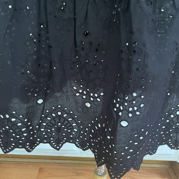 Find Brand Black Eyelet Women's Skirt Size 12 Cottage Coastal Cowgirl 100%cotton - Picture 2 of 11